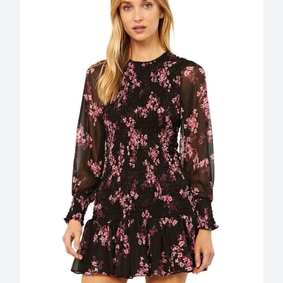 Dresses & Skirts - Misa Floral Black and Pink Dress M
